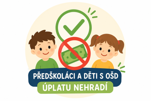 Předškoláci a OŠD nehradí úplatu za PV